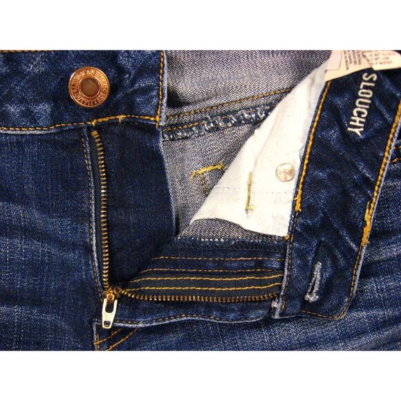 American Eagle Womens CUTOFF JEAN SHORTS Low Rise 2 Blue Slouchy - Picture 4 of 8